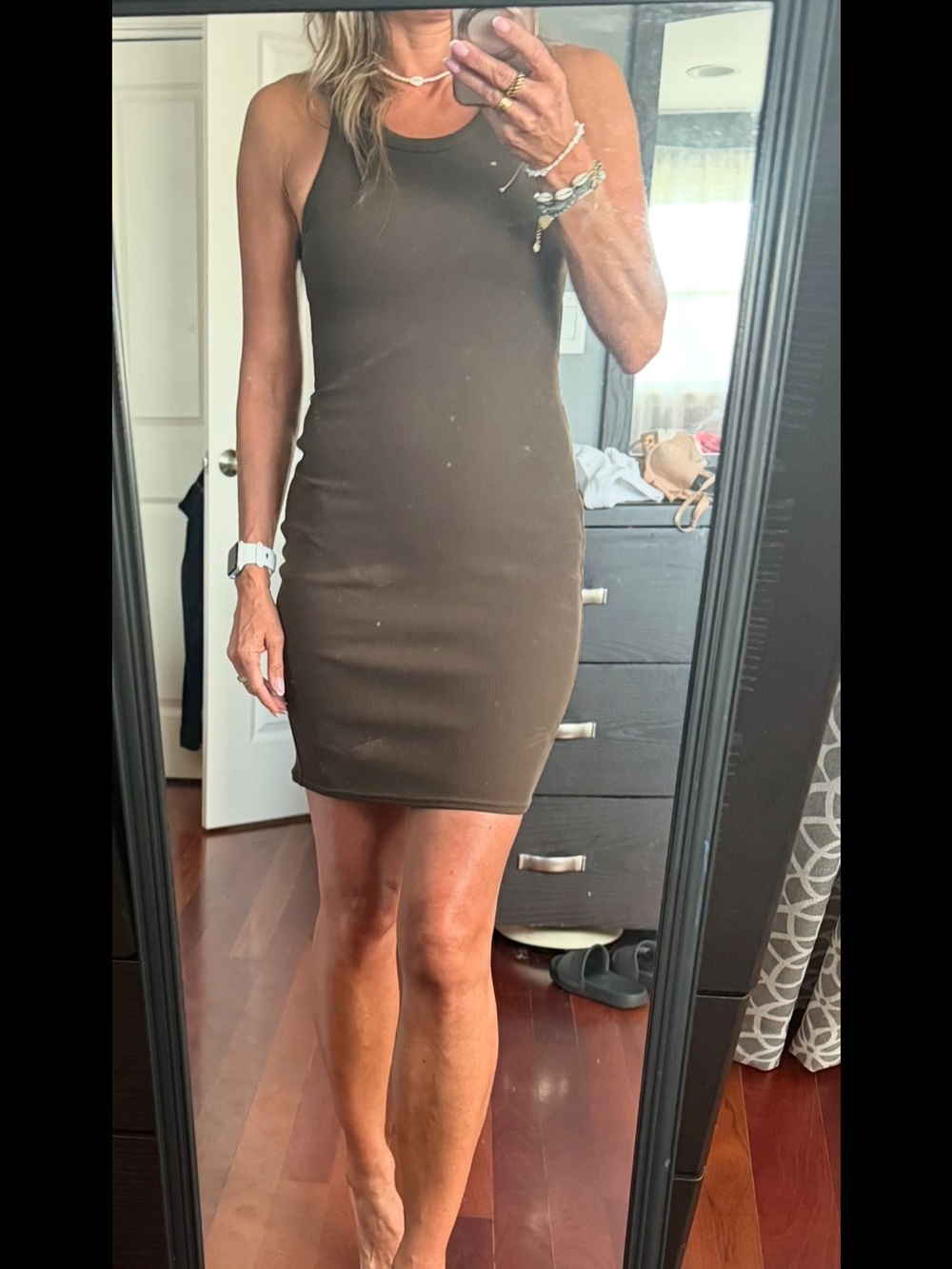 ALO Yoga Brown Bodycon Mini Dress
